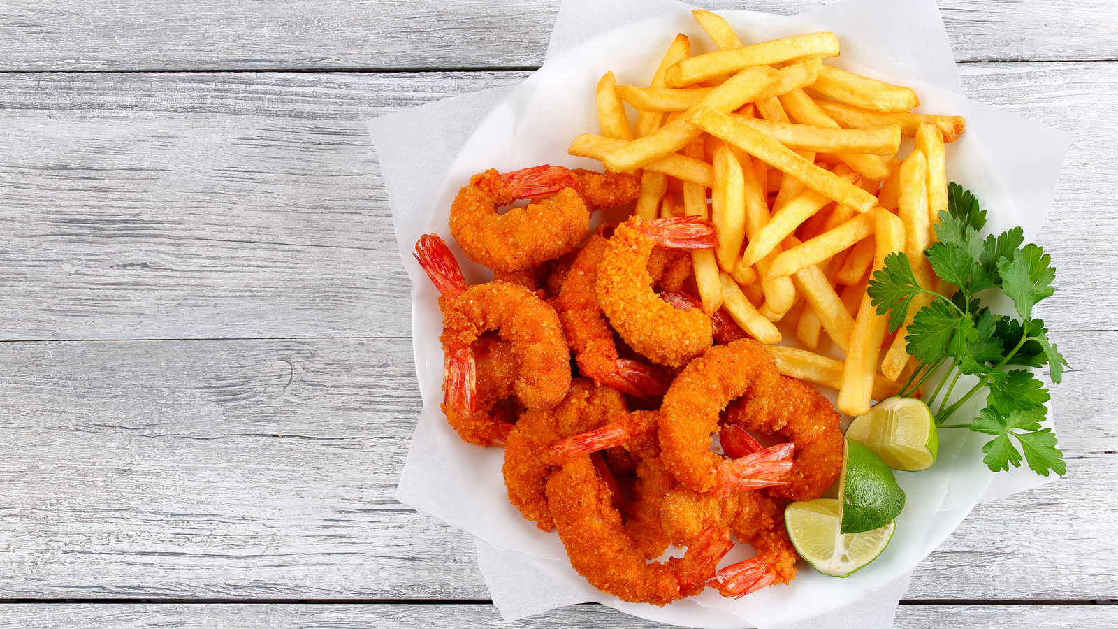Order Fried Shrimp with Fries & Tartar Sauce food online from Halal Seafood Catch store, Rohnert Park on bringmethat.com