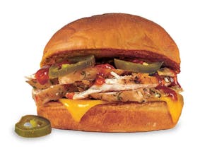 Order Kings Hawaiian Spicy Chicken & Cheddar Sandwich food online from Dickey Barbecue Pit store, Houston on bringmethat.com