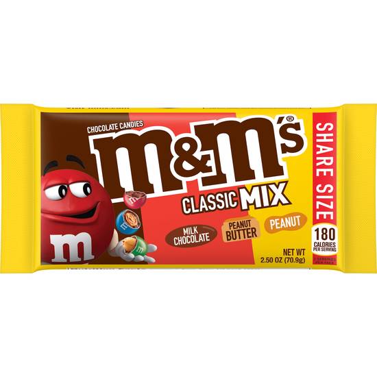 Order M&M's Mix Chocolate Candy Share Size Pack (2.5 oz) food online from Rite Aid store, Yamhill County on bringmethat.com