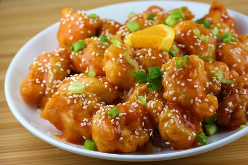 Order K4. Side Orange Chicken food online from Pho Saigon Express store, Escondido on bringmethat.com