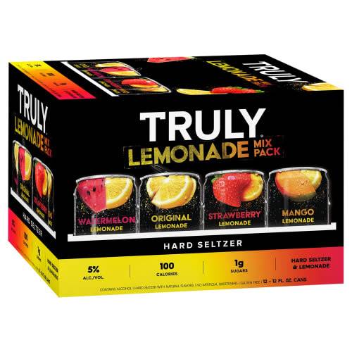 Order Truly · Lemonade Mix Pack Hard Seltzer (12 x 12 fl oz) cans  food online from D & B Liquor store, Olmos Park on bringmethat.com