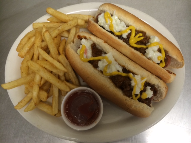 Order  2Hot Dog w fries food online from Adam's Pizza & Grill store, Jamestown on bringmethat.com