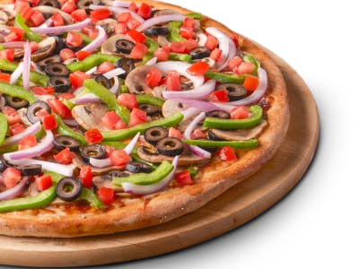 Order Classic Vegetarian Pizza - Small 10'' (8 Slices, Serves 1-2 People) food online from Pizza Guys store, Pittsburg on bringmethat.com