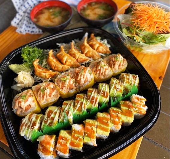 Order Sushi Family Set food online from Miyoshi Japanese Restaurant store, Bakersfield on bringmethat.com