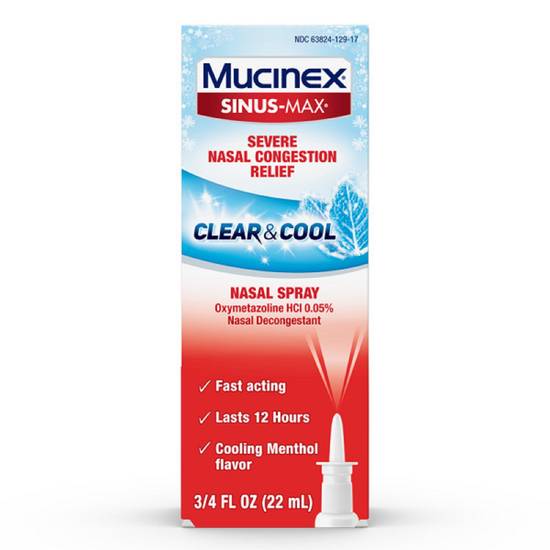 Order Mucinex Sinus Max Nasal Spray Clear & Cool (0.75 oz) food online from Rite Aid store, NORTH CHILI on bringmethat.com