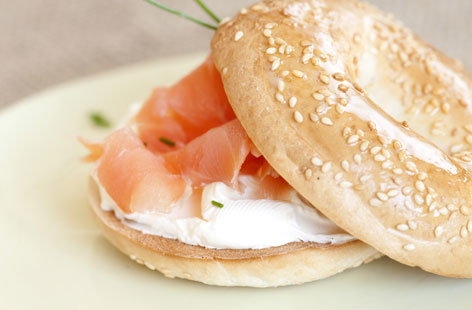 Order Bagel with Smoked Salmon and Cream Cheese food online from Christos' mini mart store, Jersey City on bringmethat.com