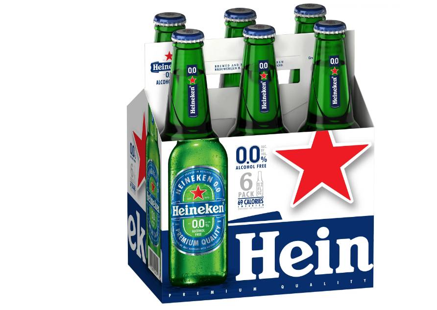 Order Heineken 0.0 Non-Alcoholic Beer, 6 Pack, 11.2 fl oz Bottles food online from Windy City Liquor Market store, El Cajon on bringmethat.com