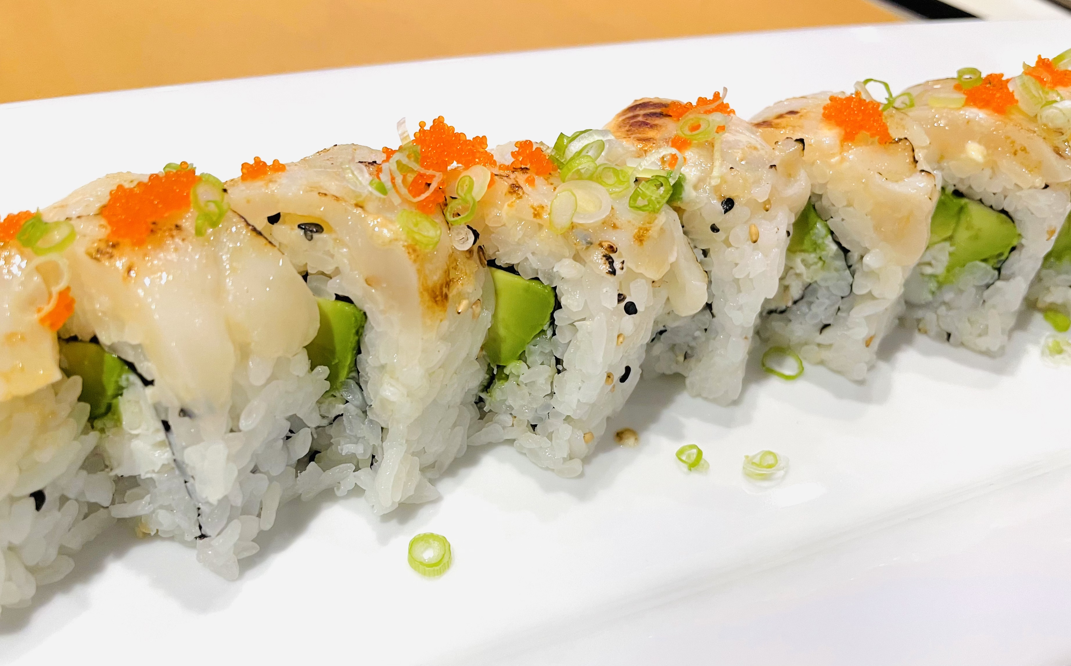 Order Crazy Scallop Roll (8pcs) food online from Rainbow Sushi store, Germantown on bringmethat.com