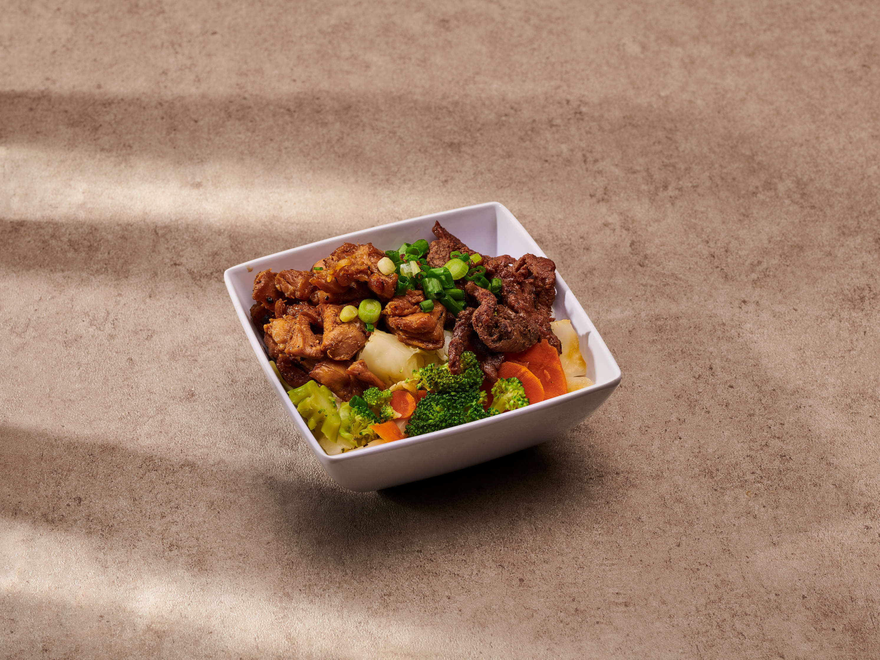 Order Mini Half and Half Bowl food online from Flame Broiler store, Irvine on bringmethat.com