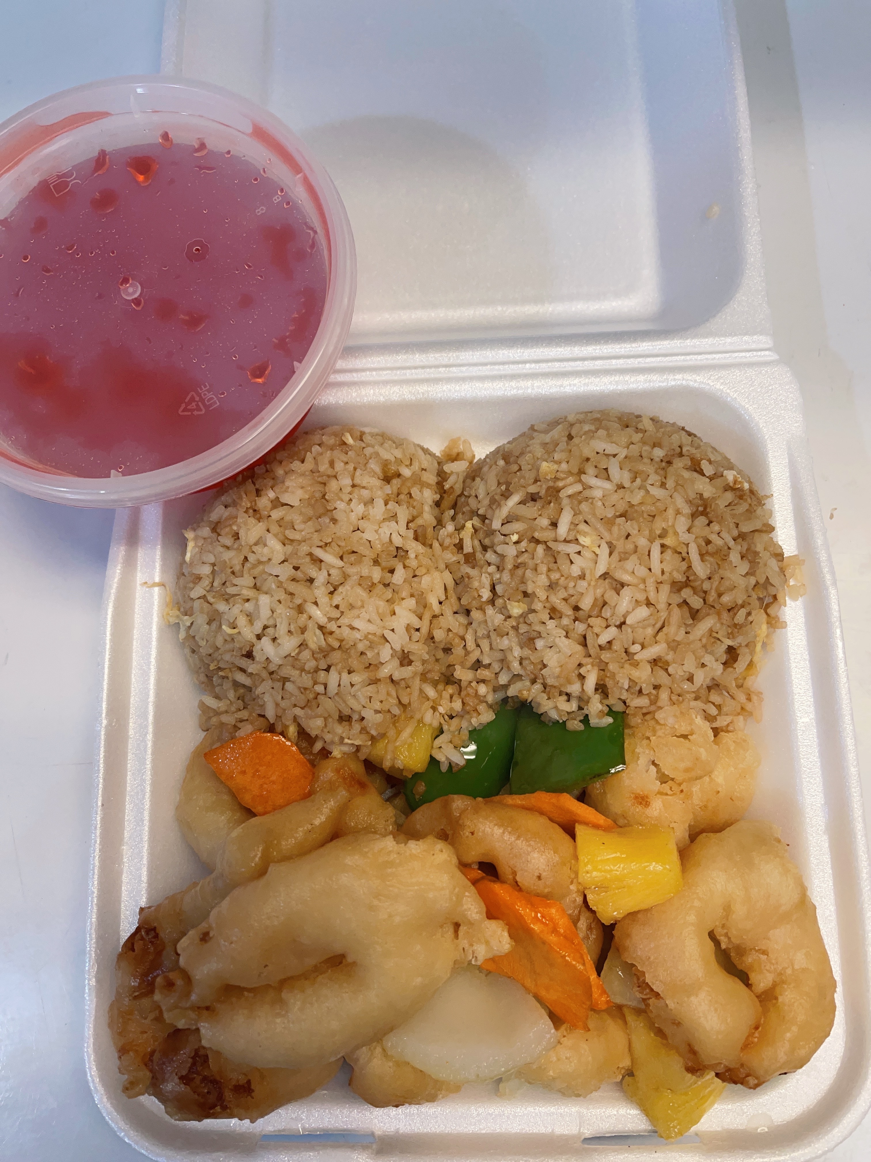 Order C6. Sweet and Sour Shrimp Combo Special food online from Fortune Kitchen store, Aurora on bringmethat.com