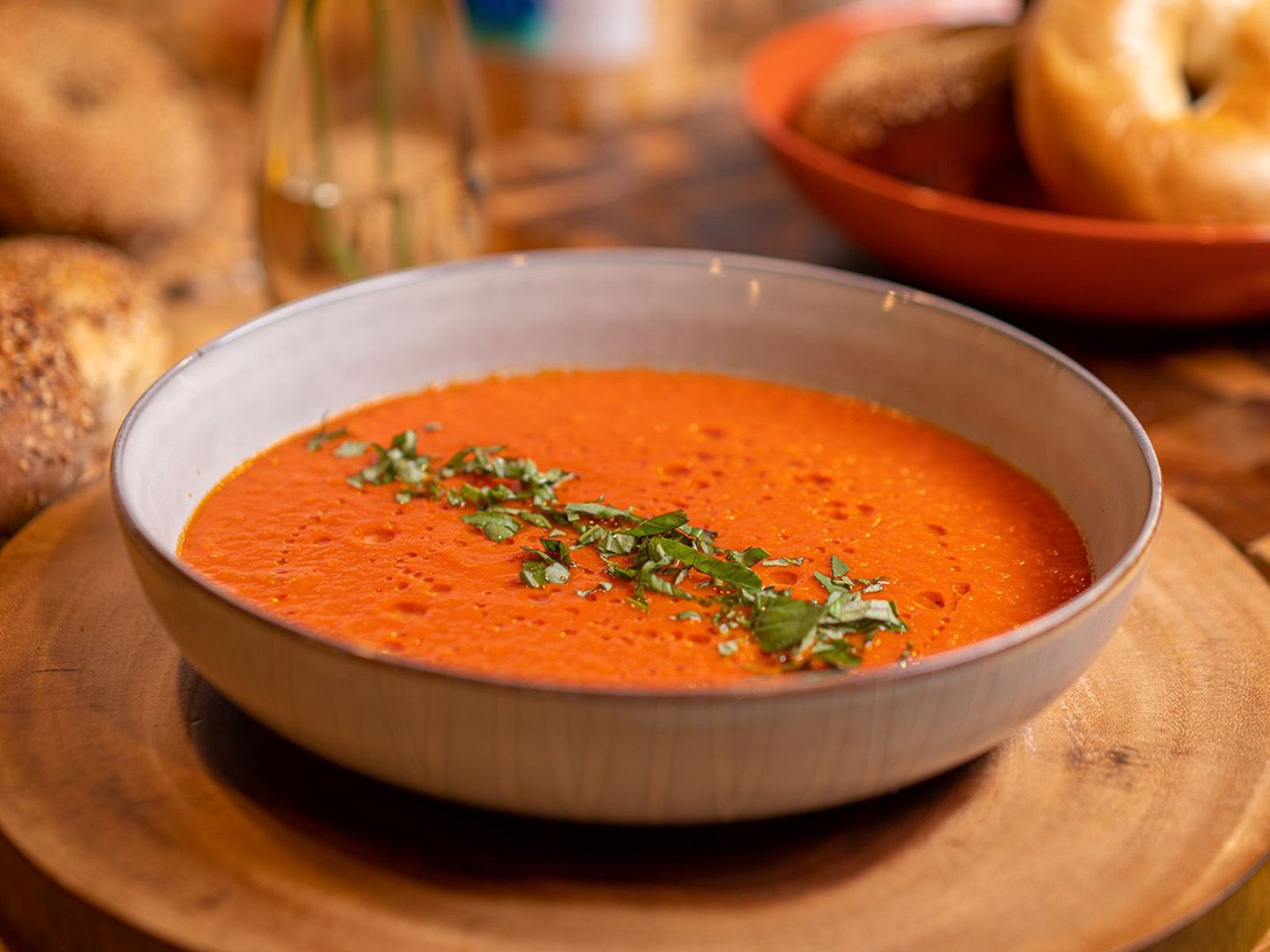 Order Fire Roasted Tomato Soup food online from Eat Love Bagel store, Culver City on bringmethat.com