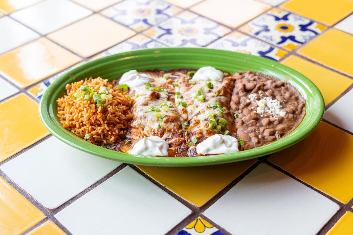 Order Enchiladas Muchachas food online from Margaritas Mexican Restaurant store, Manchester on bringmethat.com