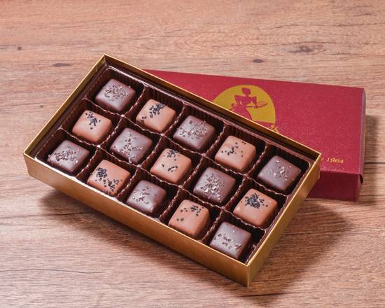 Order Milk, Dark, and White Assorted Chocolate (15 pcs) food online from Essex Chocolates store, Essex on bringmethat.com