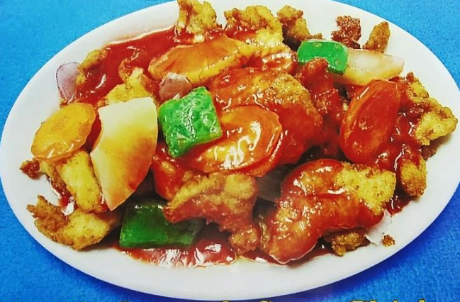Order 71. Sweet and Sour Chicken food online from Golden Sun Chinese Restaurant store, Ocean on bringmethat.com