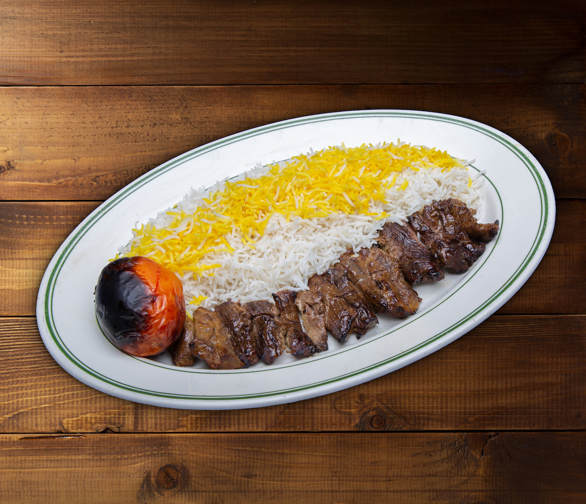Order 27. Chenjeh - کباب چنجه food online from Negeen Restaurant store, Campbell on bringmethat.com