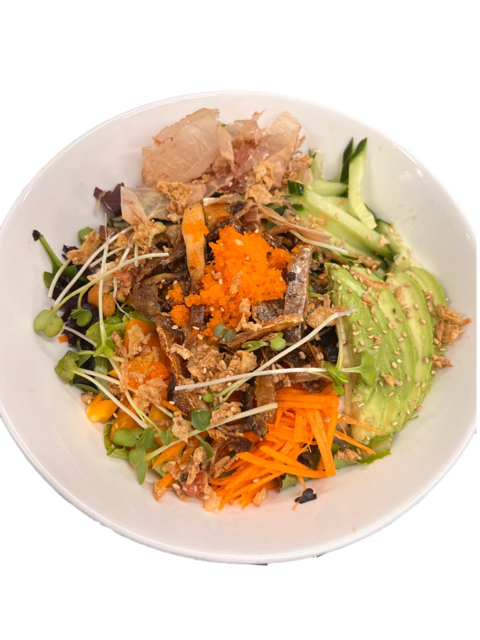 Order Salmon Skin Salad food online from Sunshine Kitchen store, Oceanside on bringmethat.com