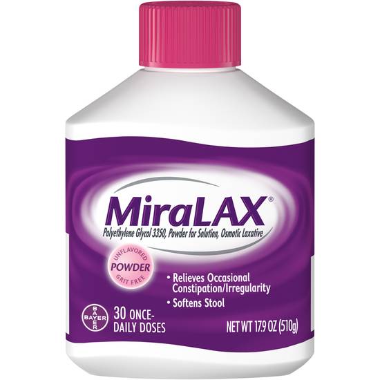 Order MiraLAX Unflavored Powder Laxative (17.9 oz) food online from Rite Aid store, BETHEL PARK on bringmethat.com