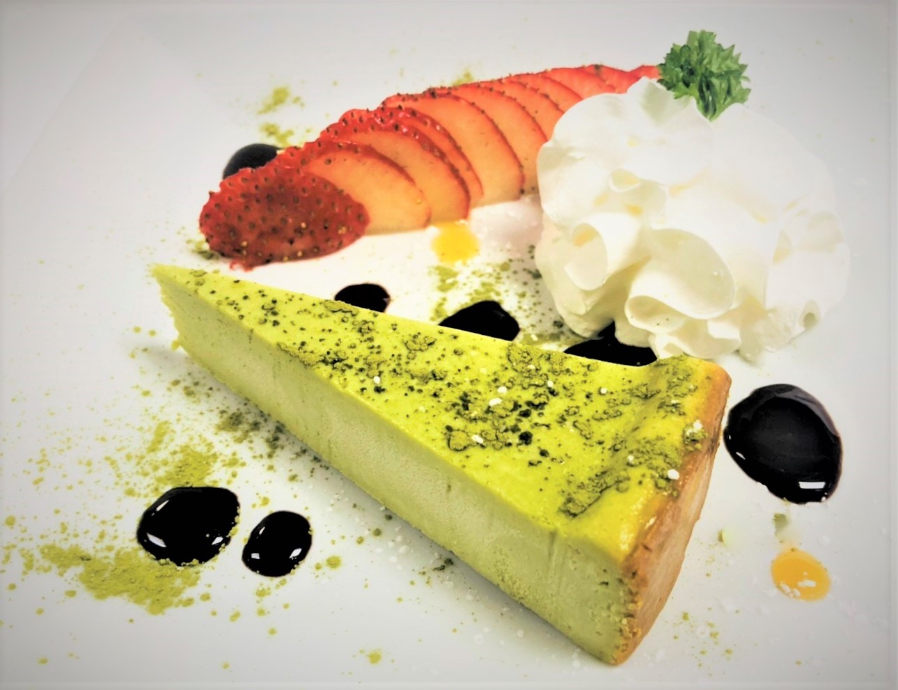 Order D7 GREEN TEA CHEESE CAKE food online from Koisan Sushi & Japanese Cuisine store, Orange on bringmethat.com