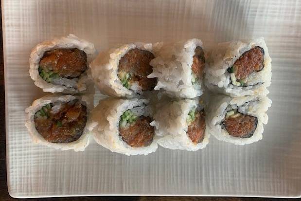 Order Spicy Tuna Roll food online from I Luv Sushi store, Rockford on bringmethat.com