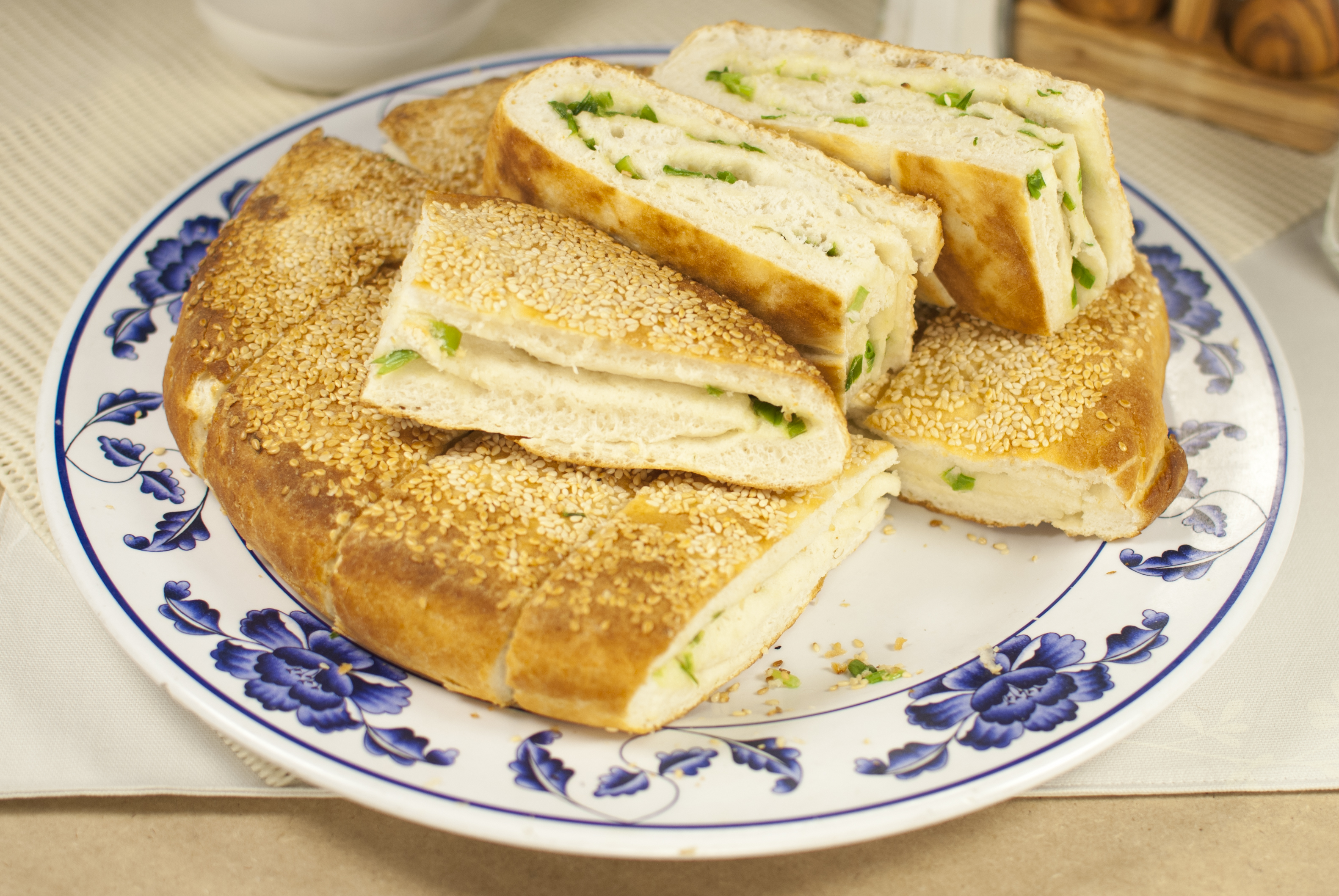 Order 5. Sesame Bread with Green Onion food online from Ma House store, San Diego on bringmethat.com