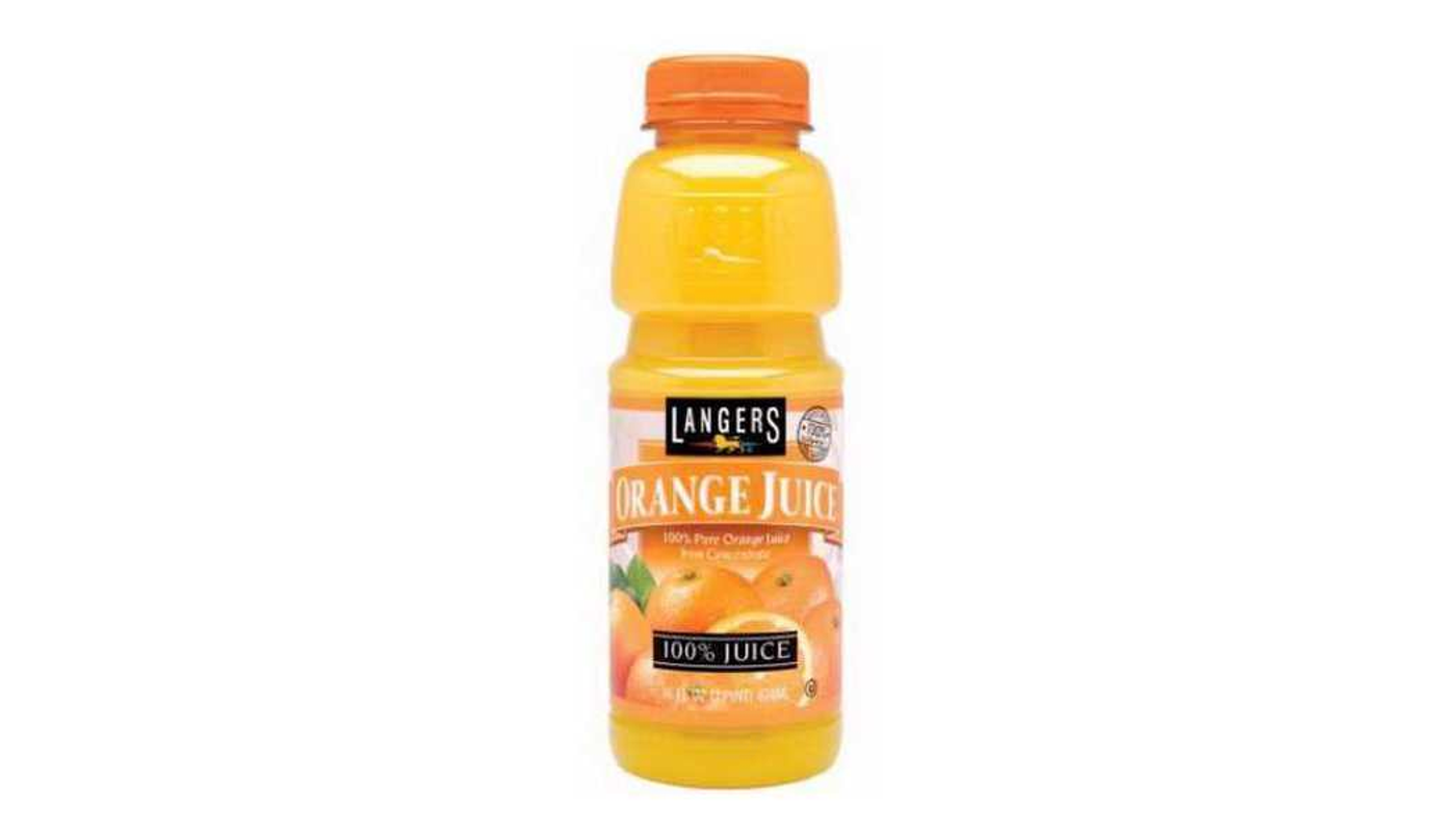 Order Langers Orange Juice 16oz Bottle food online from Village Liquor store, Lancaster on bringmethat.com