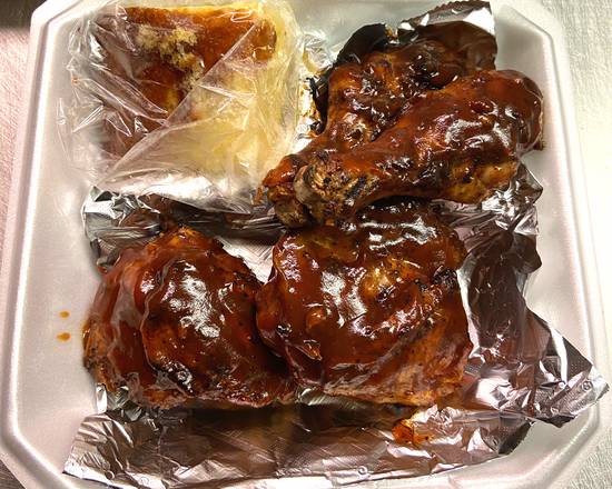 Order 2 Legs and 2 Thighs Barbecued Chicken food online from Brothers Kitchen Soulfood & Bbq store, Gloucester on bringmethat.com