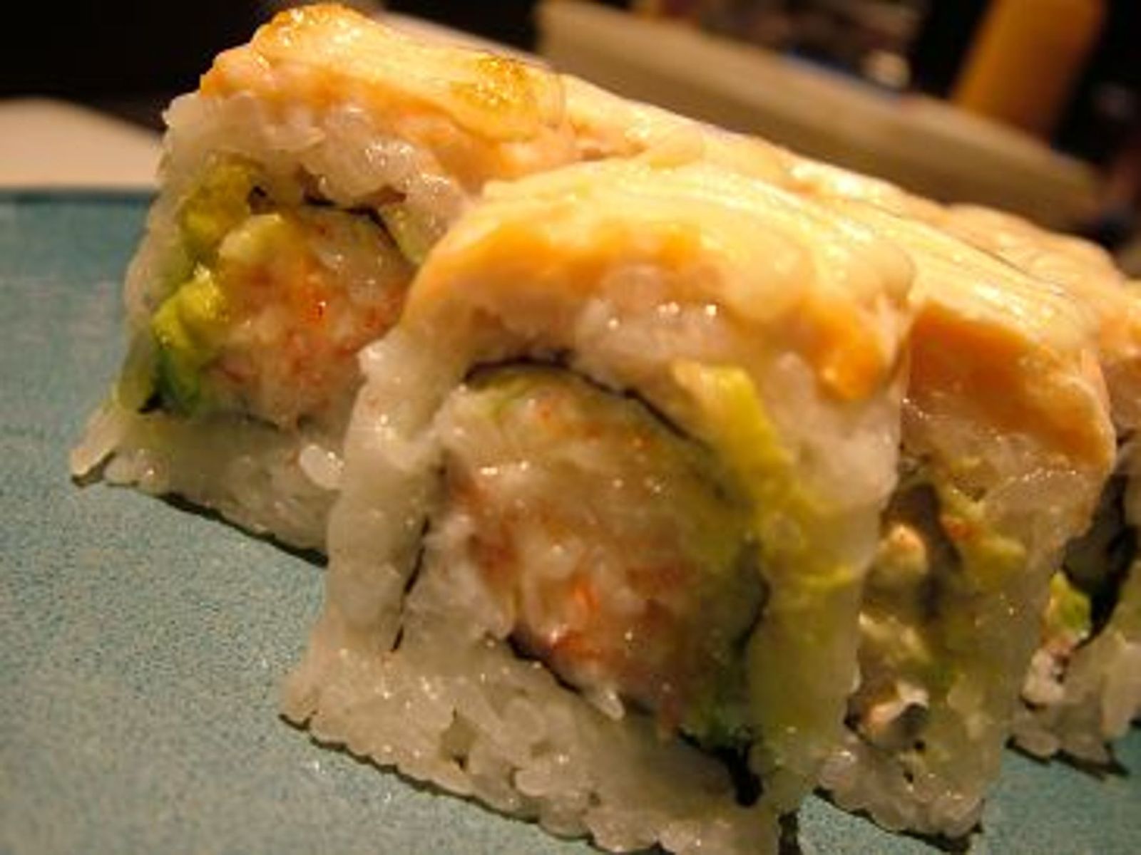 Order Baked Salmon Roll (10pc) food online from Tiger Asian Bowl store, Allen on bringmethat.com