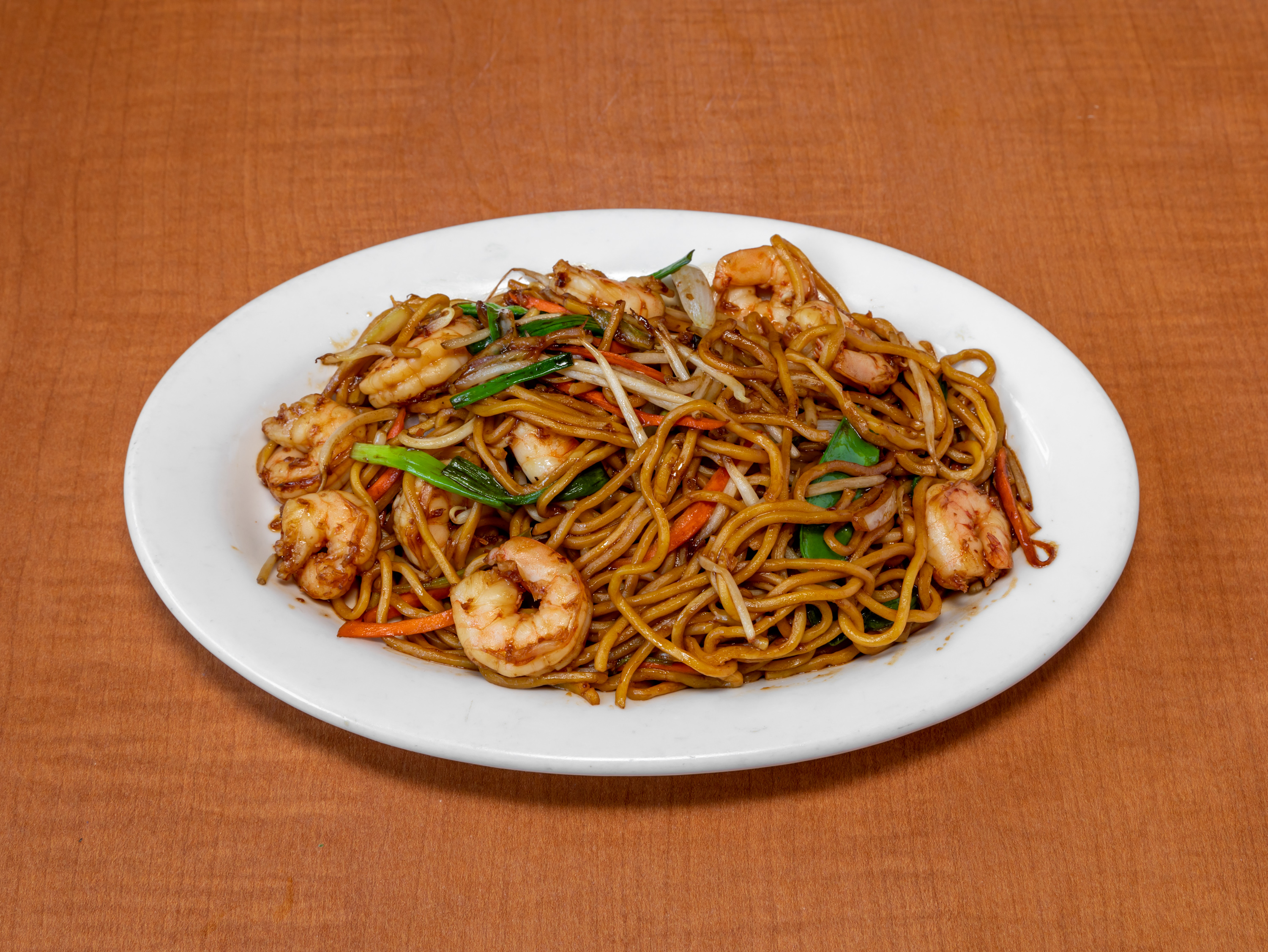 Order 26. Shrimp Lo Mein Lunch Combo food online from Tasty Joe Asian Diner store, Mesa on bringmethat.com