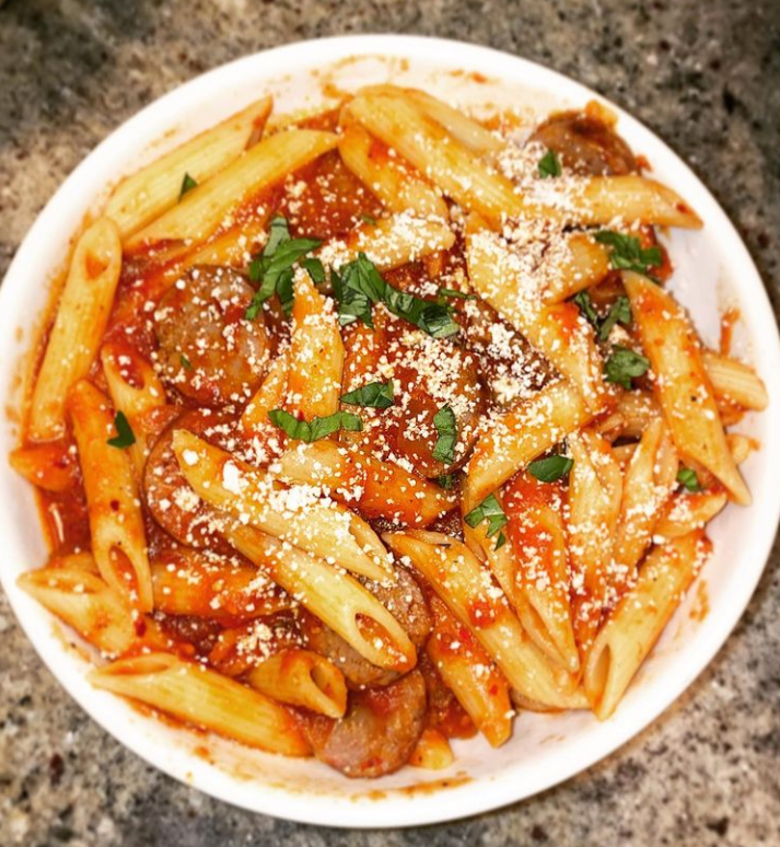 Order Penne with Italian Sausage food online from Prima Pasta Vino store, Chicago on bringmethat.com