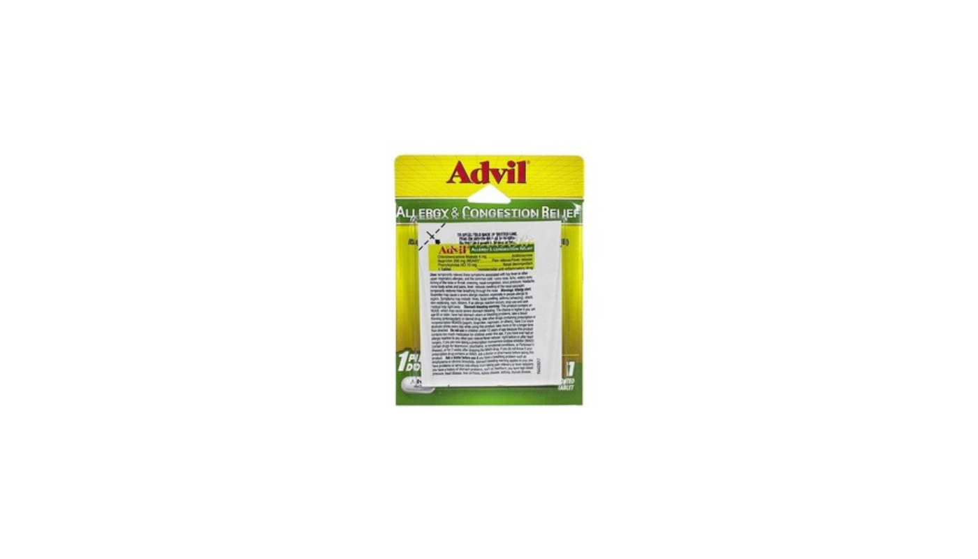 Order Advil Allergy and Congestion Relief 2 Pack 1 Count  food online from Luv Mart store, Santa Cruz on bringmethat.com