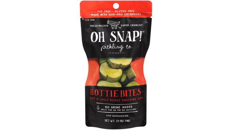 Order Oh Snap Pickling Co Hottie Bites Hot N Spicy Pickle Snacking Cuts food online from Route 7 Food Mart store, Norwalk on bringmethat.com