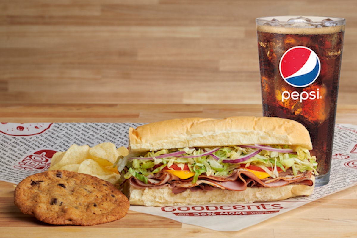 Order #3 Penny Club Combo 8" Half  food online from Mr. Goodcents Subs & Pasta store, Wichita on bringmethat.com