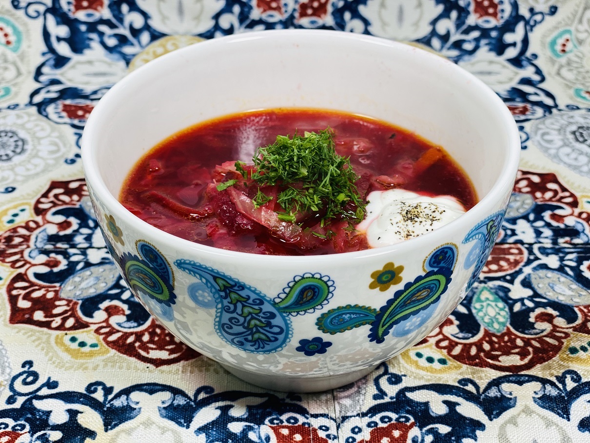 Order Borscht Soup food online from Makon Restaurant store, Downers Grove on bringmethat.com
