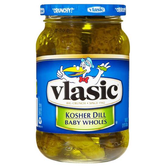 Order Vlasic Kosher Dill Baby Wholes Pickles 16oz food online from Everyday Needs by Gopuff store, Pittsburgh on bringmethat.com