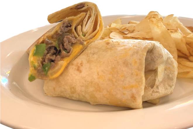 Order Philly Cheese Steak Wrap food online from Eggs Up Grill store, North Myrtle Beach on bringmethat.com