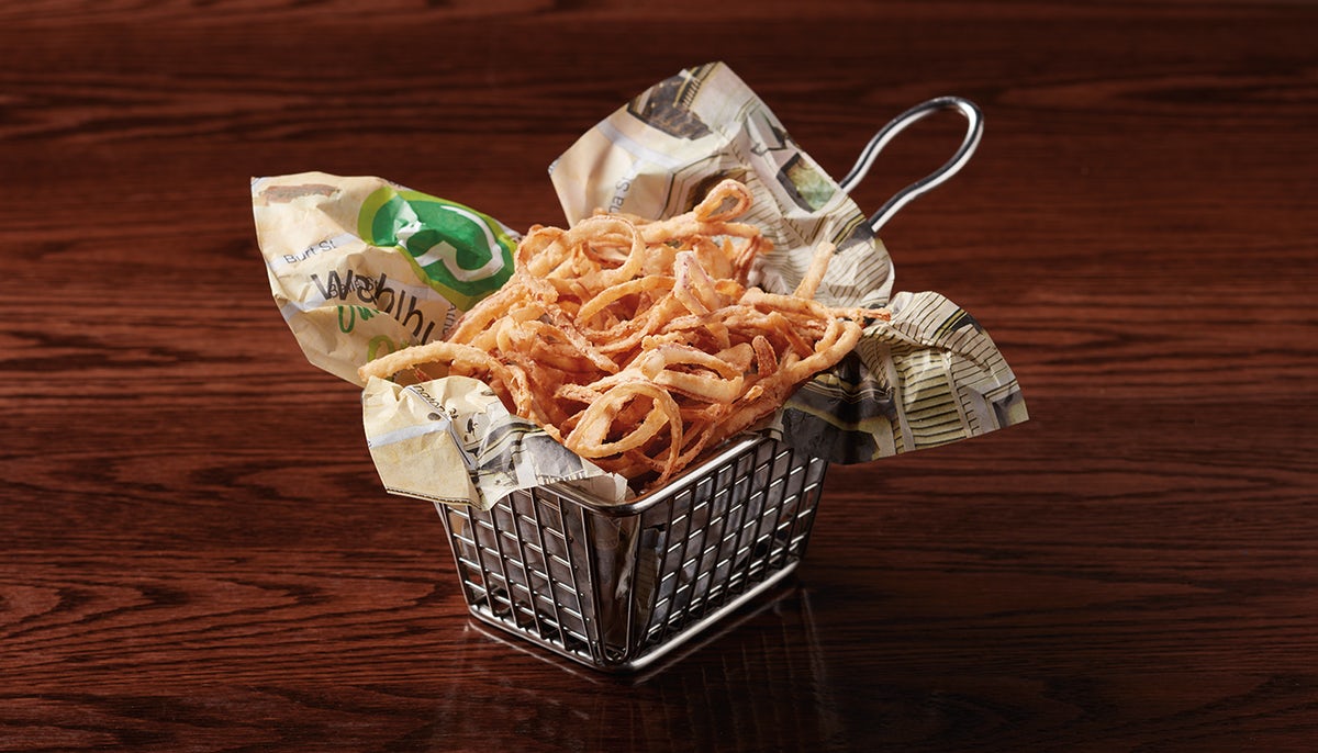 Order Side Thin Crispy Onion Rings food online from Wahlburgers store, Olathe on bringmethat.com