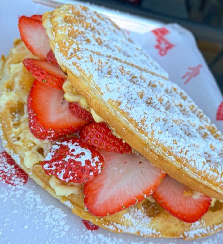 Order Strawberry Irish Cream Creme Brulee food online from The Waffle Bus store, Houston on bringmethat.com