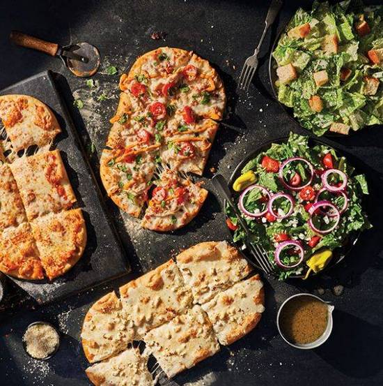 Order 3 Flatbread Pizza Family Feast food online from Panera store, Fayetteville on bringmethat.com