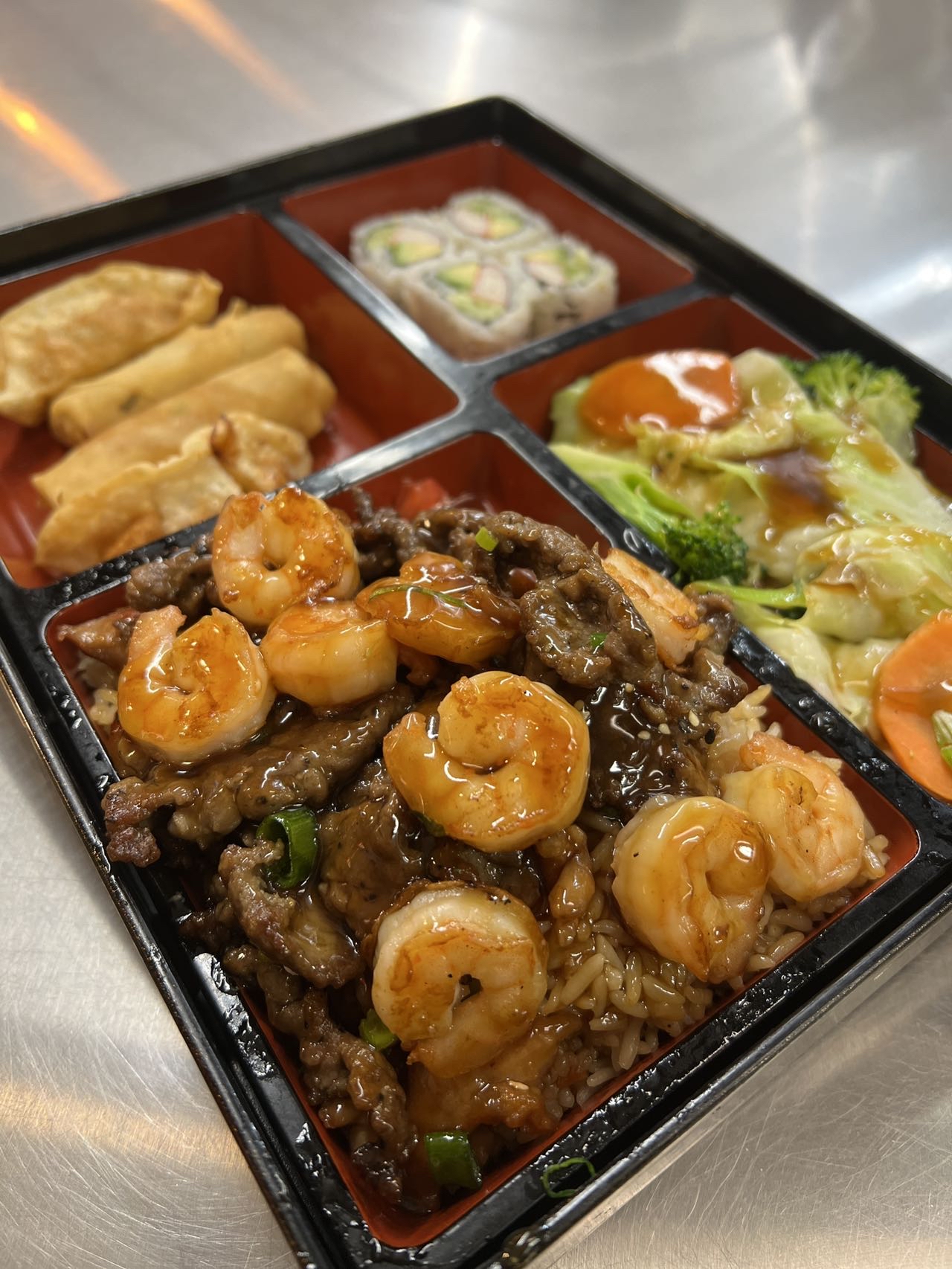 Order Bento Beef and Shrimp food online from Hibachi Express store, Brandywine on bringmethat.com