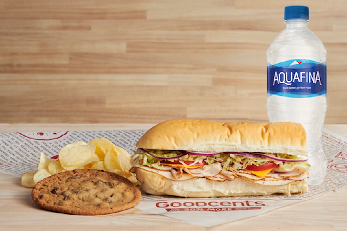 Order Turkey Combo 8" Half food online from Mr. Goodcents Subs & Pasta store, Manhattan on bringmethat.com