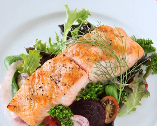Order Grilled Salmon Salad food online from East Pie Pizza store, Nashville on bringmethat.com