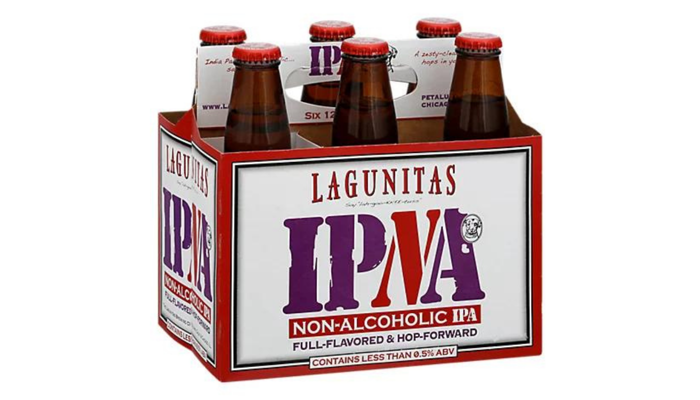 Order Lagunitas IPNA Non-Alcoholic Beer 6 Pack 12oz Cans 0.5% ABV food online from Village Commons Liquor store, Camarillo on bringmethat.com