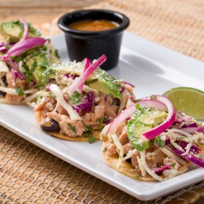 Order MINI CHICKEN TOSTADAS food online from Acapulco store, Long Beach on bringmethat.com