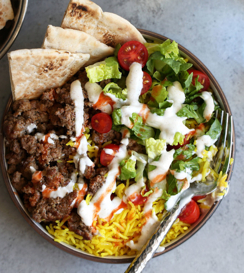 Order Gyro Over Rice Plate food online from Mr. Falafel inc store, Sterling on bringmethat.com