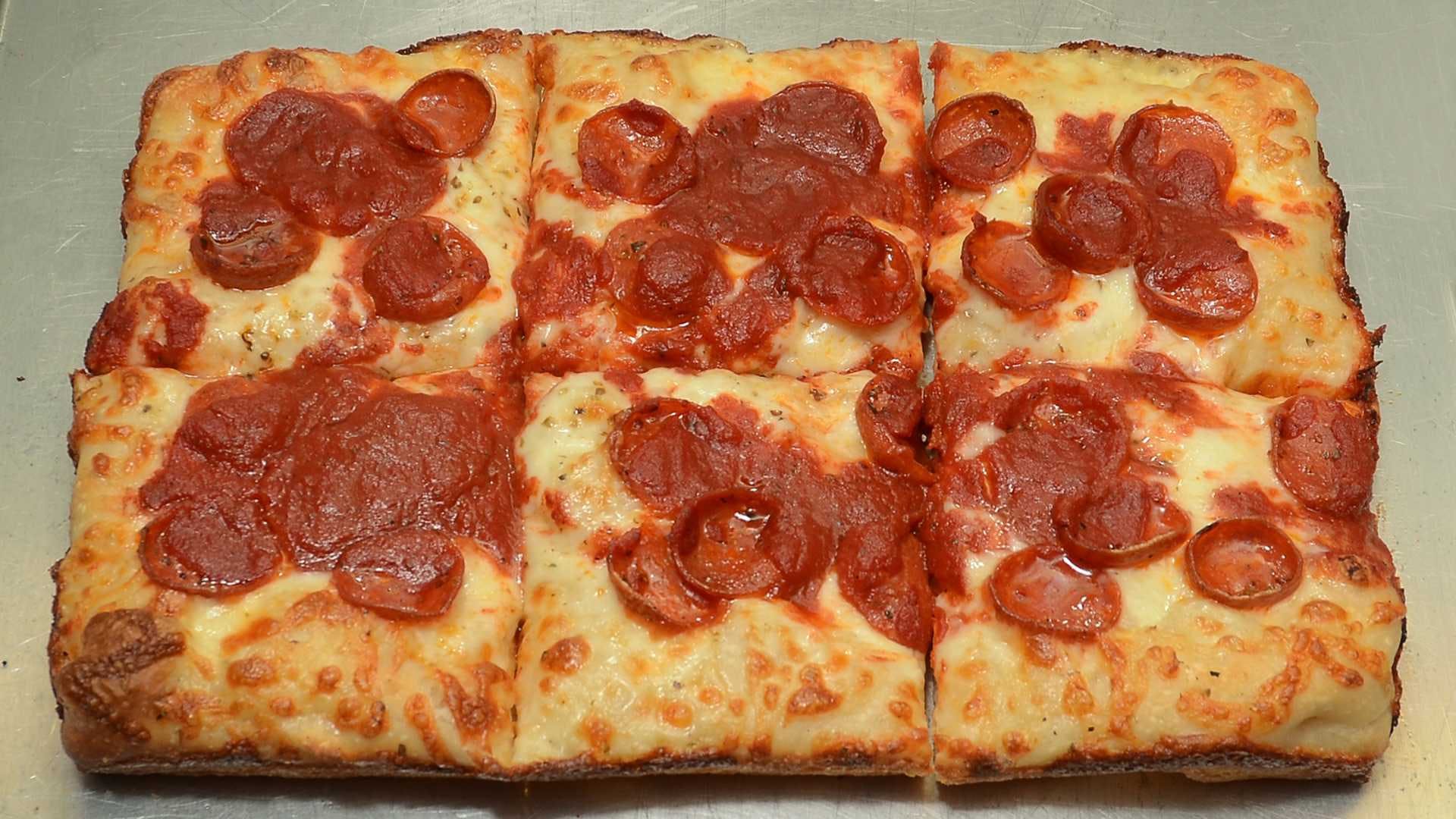 Order Square Cheese Family Tray Pizza - 12 Pieces food online from The Original Buscemis store, Port Huron on bringmethat.com