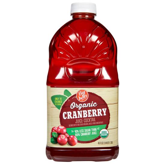 Order Big Win Organic Cranberry Juice Cocktail (46 oz) food online from Rite Aid store, Toledo on bringmethat.com