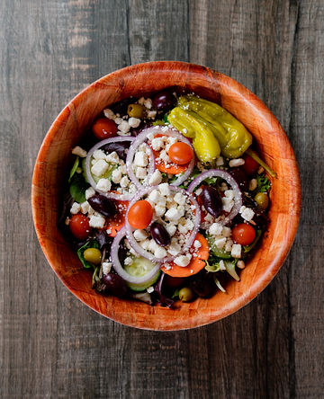 Order Greek Salad food online from Piubello Pizzeria Restaurant store, Atlanta on bringmethat.com