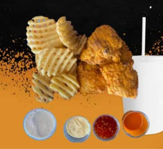 Order 4 Piece Thigh wing combo food online from Atomic Wings store, New York on bringmethat.com