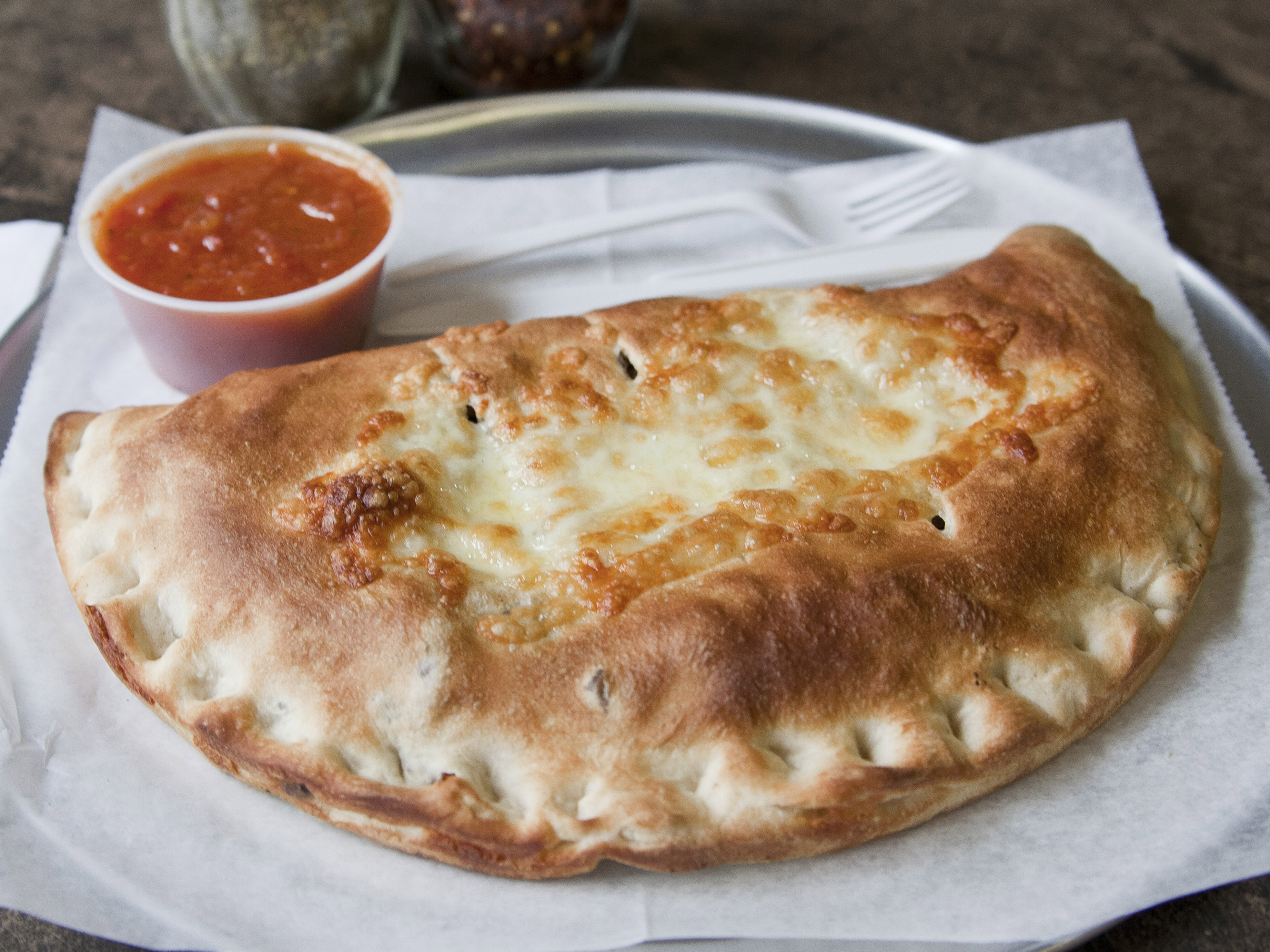 Order Steak and Cheese Calzone food online from Greek House of Pizza store, Rockland on bringmethat.com