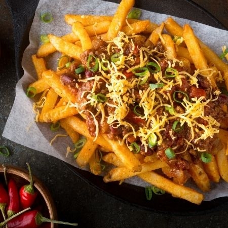 Order Chili Cheese Fries food online from Kirk's Steakburgers store, Palo Alto on bringmethat.com